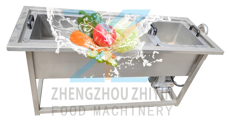 SUS 304 Industrial Commercial Vegetable Washing Washer Vegetable Fruit Bubble Washing Machine Nuts Processing Machine